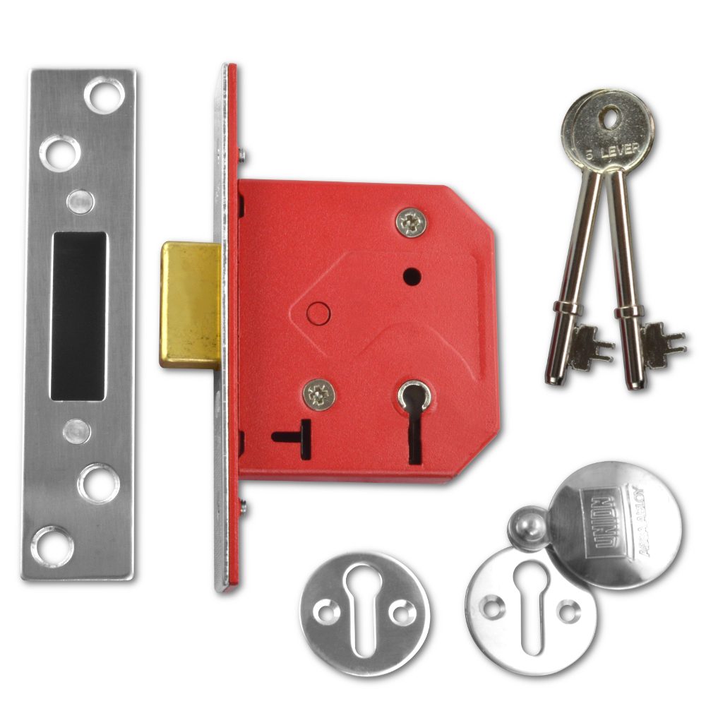 UNION 2101 5 Lever Deadlock - 7688 - Satin Chrome - 2101