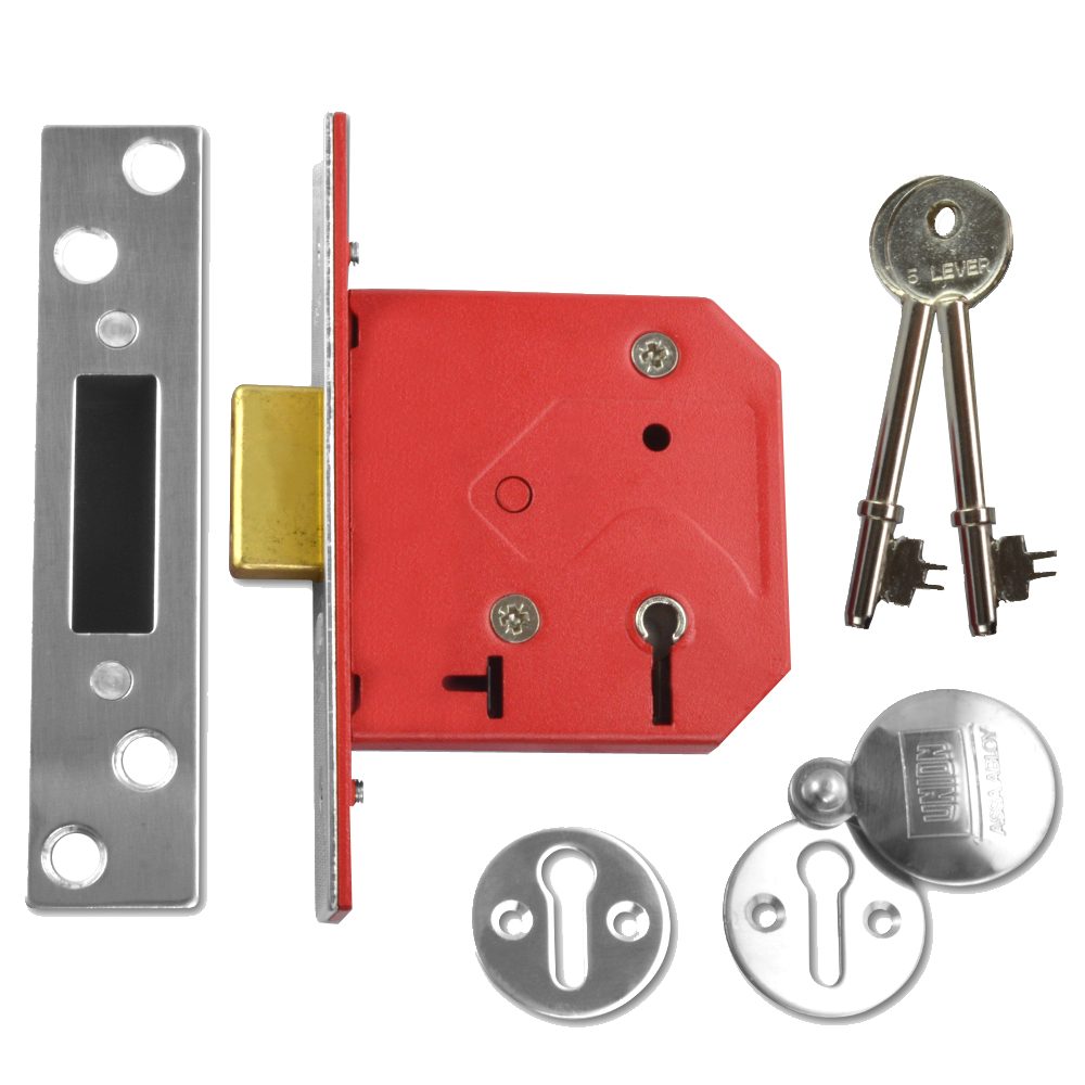 UNION 2101 5 Lever Deadlock - 8098 - Satin Chrome - 2101