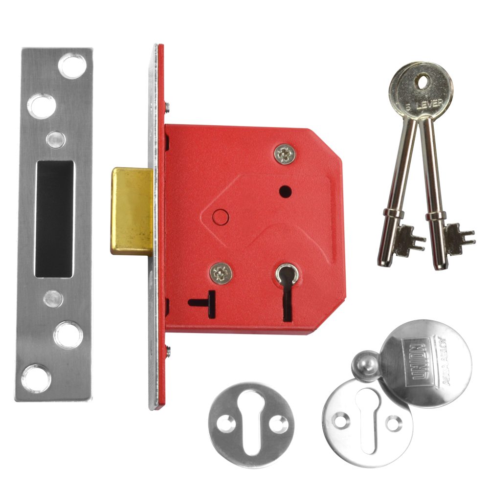 UNION 2101 5 Lever Deadlock - 3321 - Satin Chrome - 2101