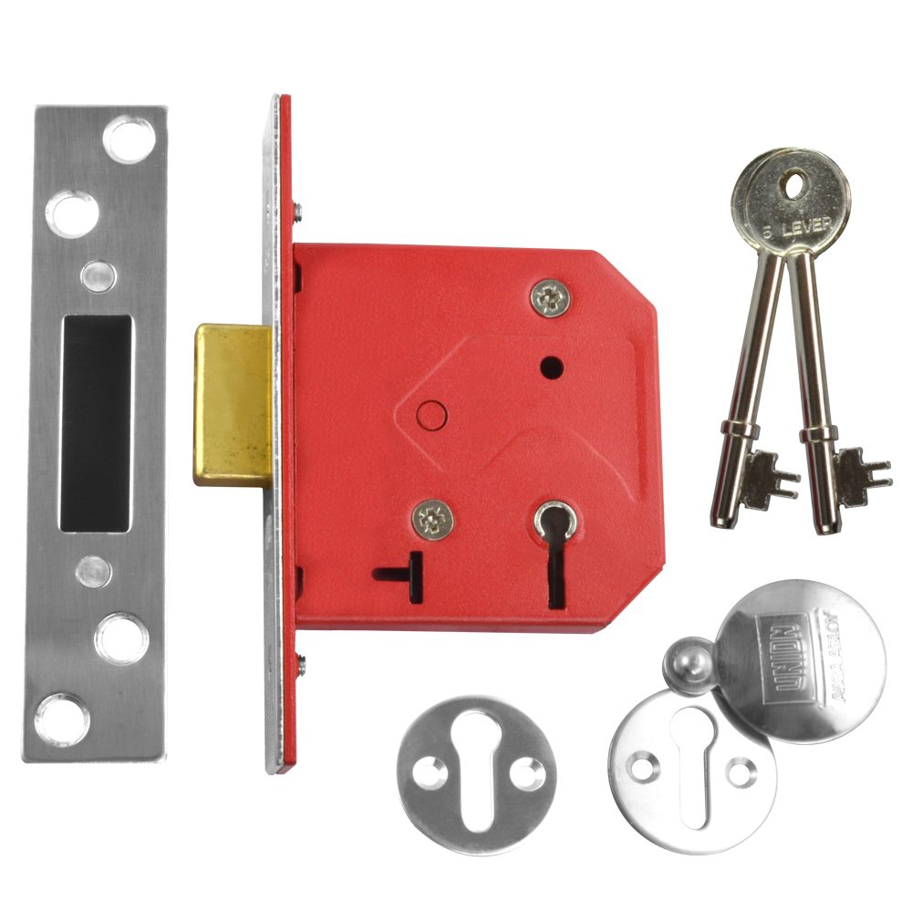 UNION 2101 5 Lever Deadlock - 3323 - Satin Chrome - 2101