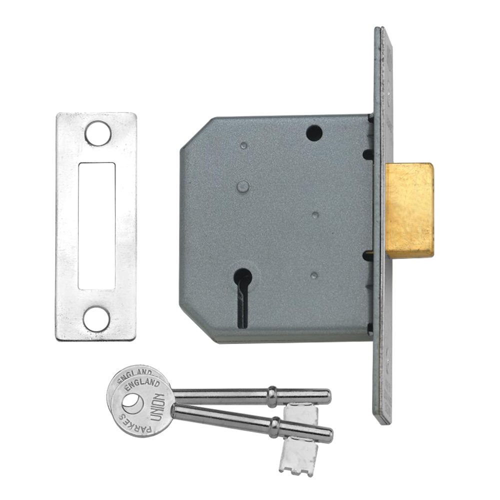 UNION 2177 3 Lever Deadlock - 2344 - Satin Chrome - DY2177
