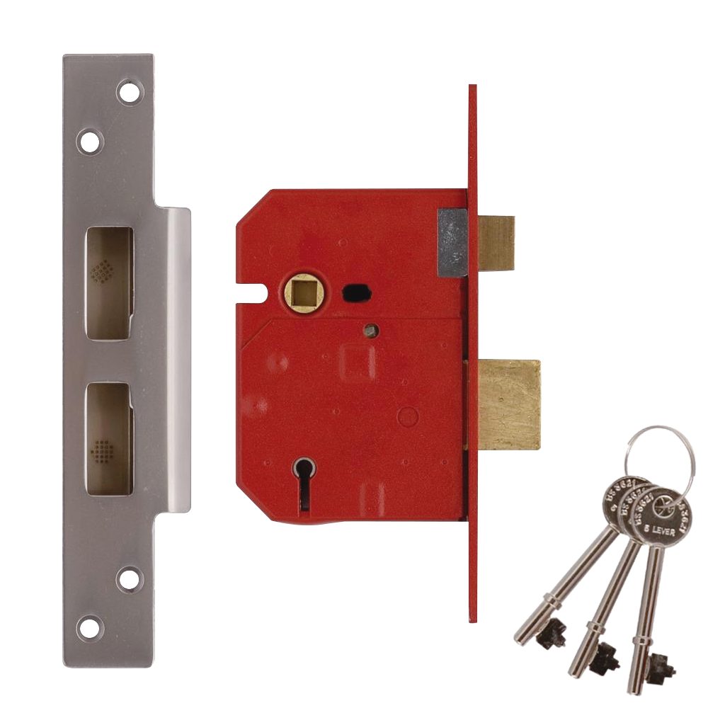 UNION 2234E BS 5 Lever Sashlock - L12479 - Satin Chrome - 2234E