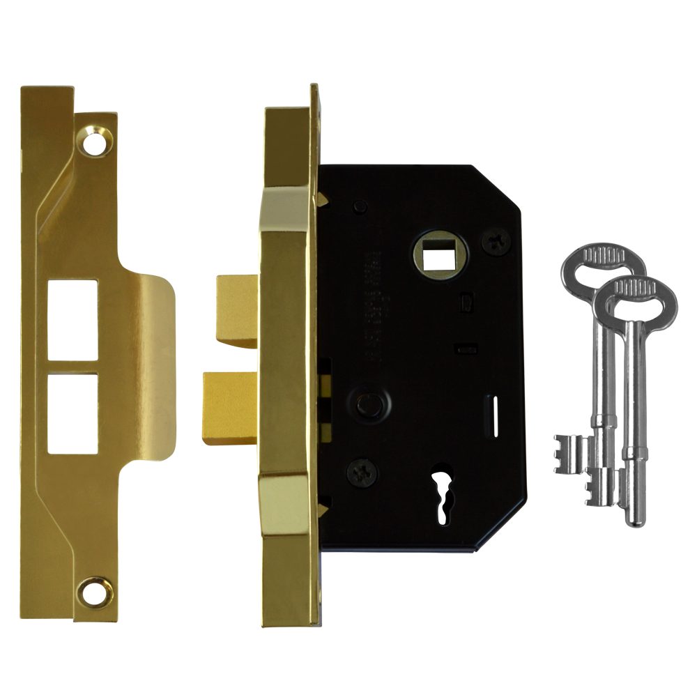 UNION 2242 2 Lever Sashlock - 1333 - Electro Brass - DY2242