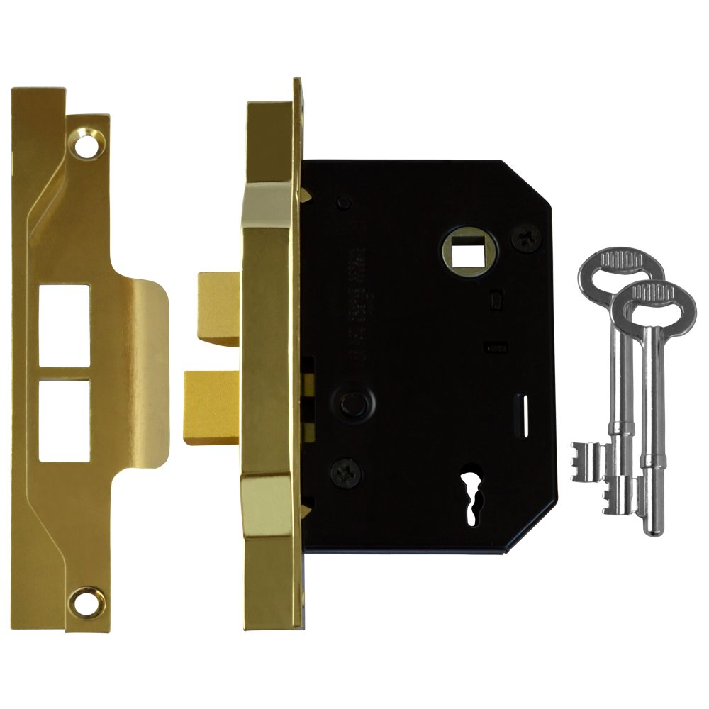UNION 2242 2 Lever Sashlock - L246 - Electro Brass - 2242