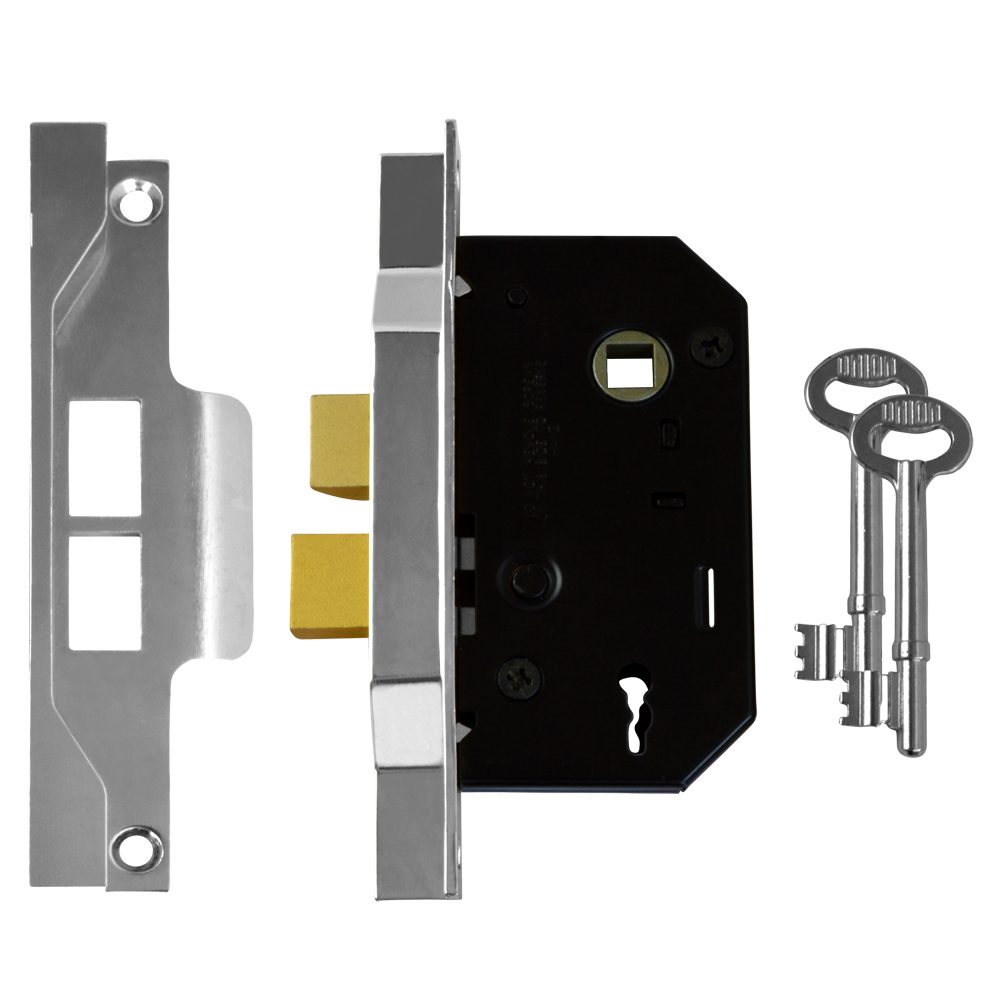 UNION 2242 2 Lever Sashlock - 3200 - Silver Enamelled - 2242