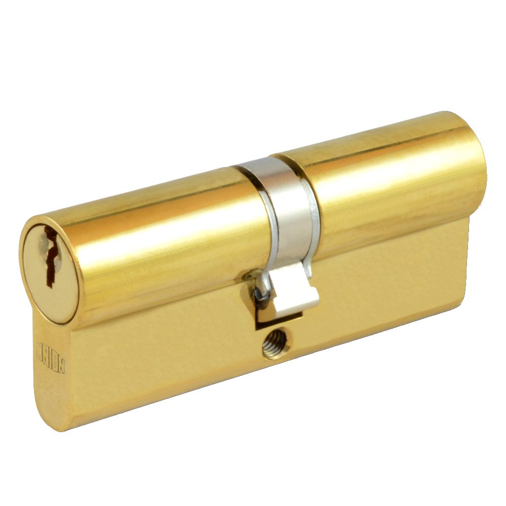 UNION 2X18 Euro Double Cylinder - L10610 - 32.5/32.5 - Polished Lacquered Brass - 2X18