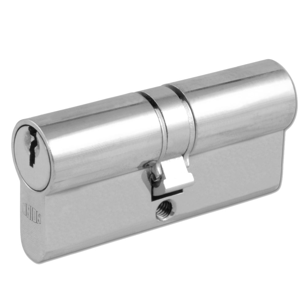 UNION 2X18 Euro Double Cylinder - 10449 - 32.5/32.5 - Satin Chrome - 2X18