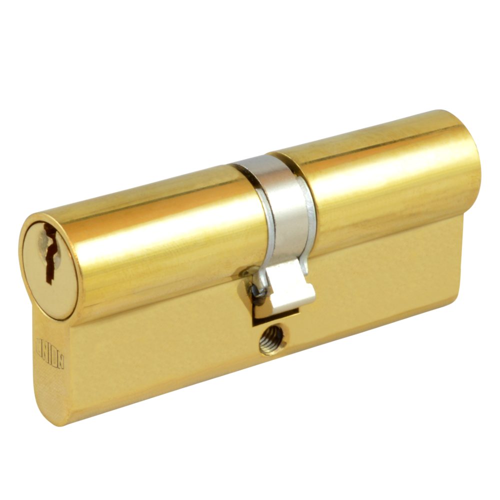 UNION 2X18 Euro Double Cylinder - L8504 - 36.5/36.5 - Polished Lacquered Brass - 2X18