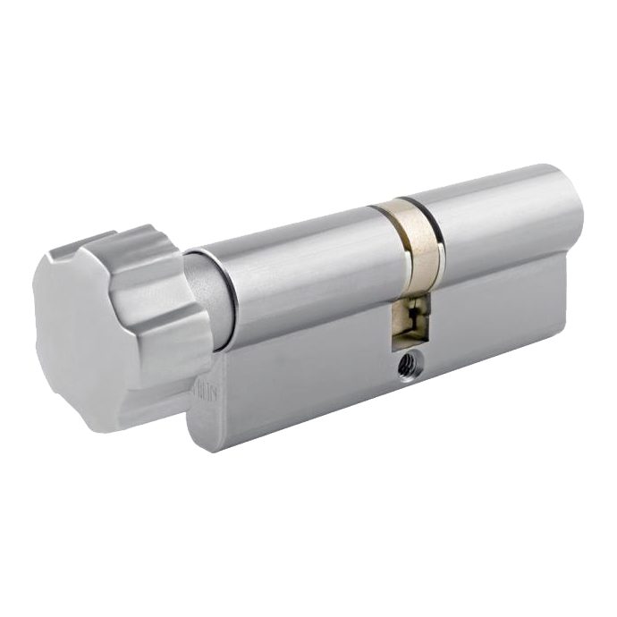 UNION 2X19 Euro Key &amp; Turn Cylinder - L10608 - 37/T37 - Satin Chrome - 2X19