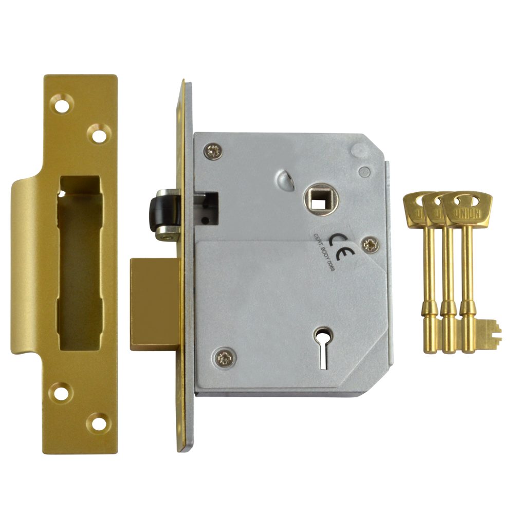 UNION C-Series 3K74E BS 5 Lever Sashlock - L12093 - Polished Brass - 3K74E