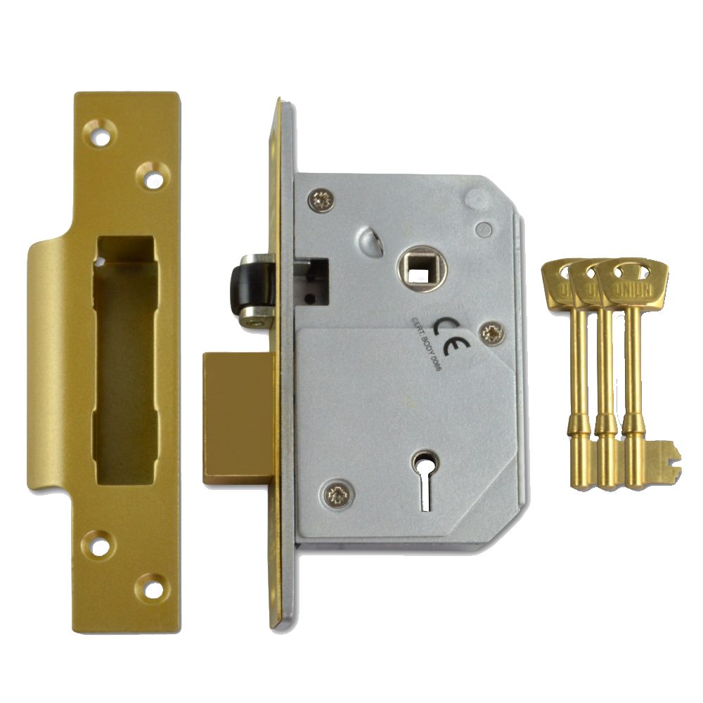 UNION C-Series 3K74E BS 5 Lever Sashlock - L12095 - Polished Brass - 3K74E
