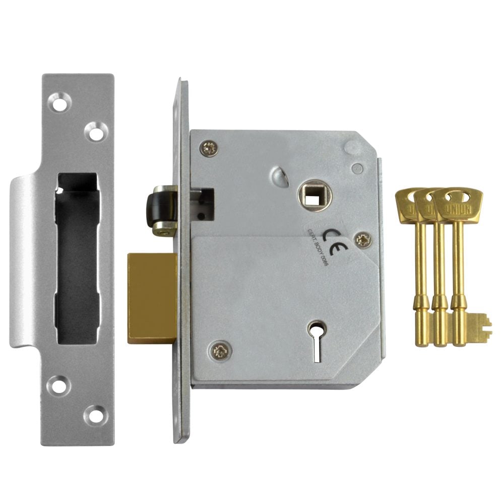 UNION C-Series 3K74E BS 5 Lever Sashlock - L12094 - Satin Chrome - 3K74E