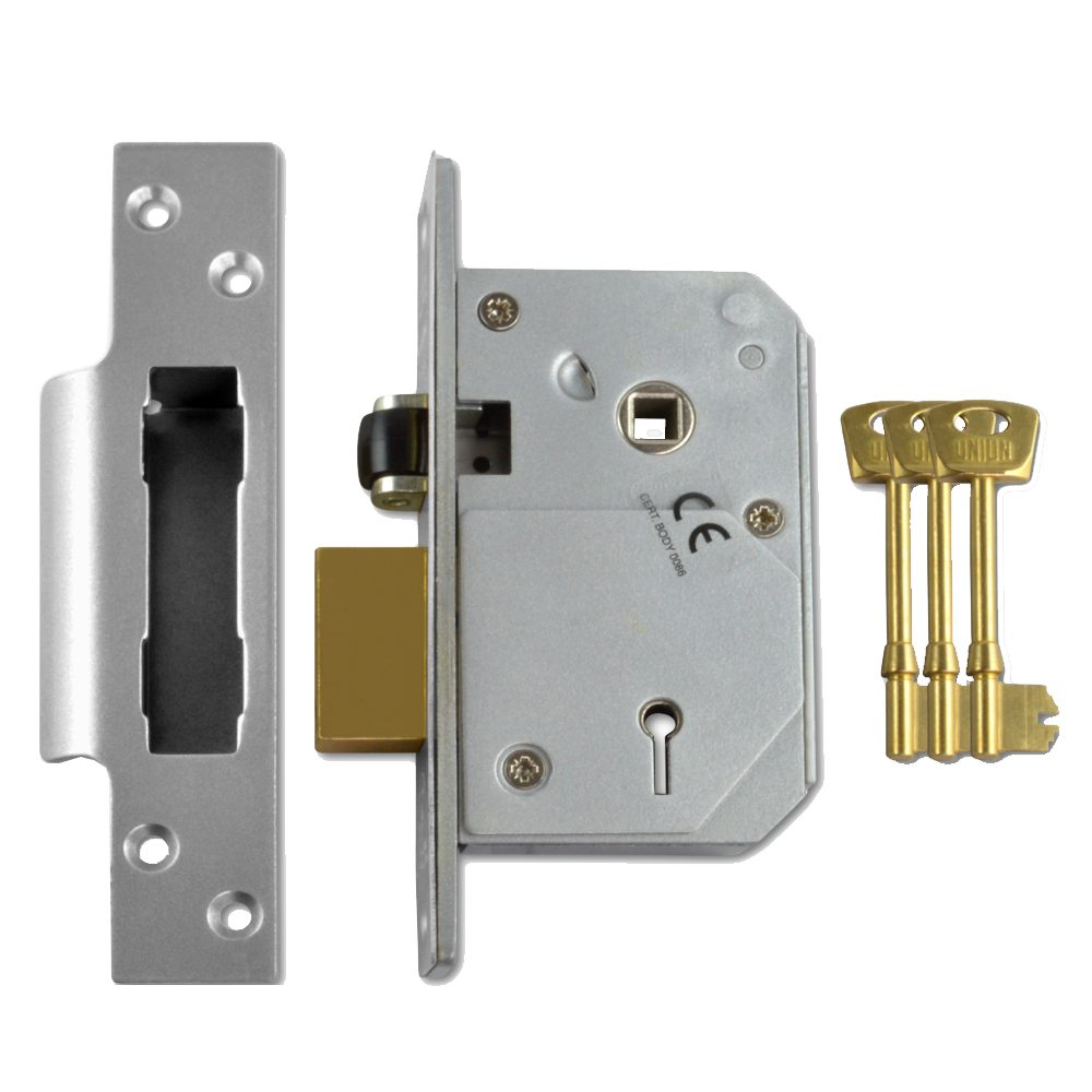 UNION C-Series 3K74E BS 5 Lever Sashlock - L12096 - Satin Chrome - 3K74E
