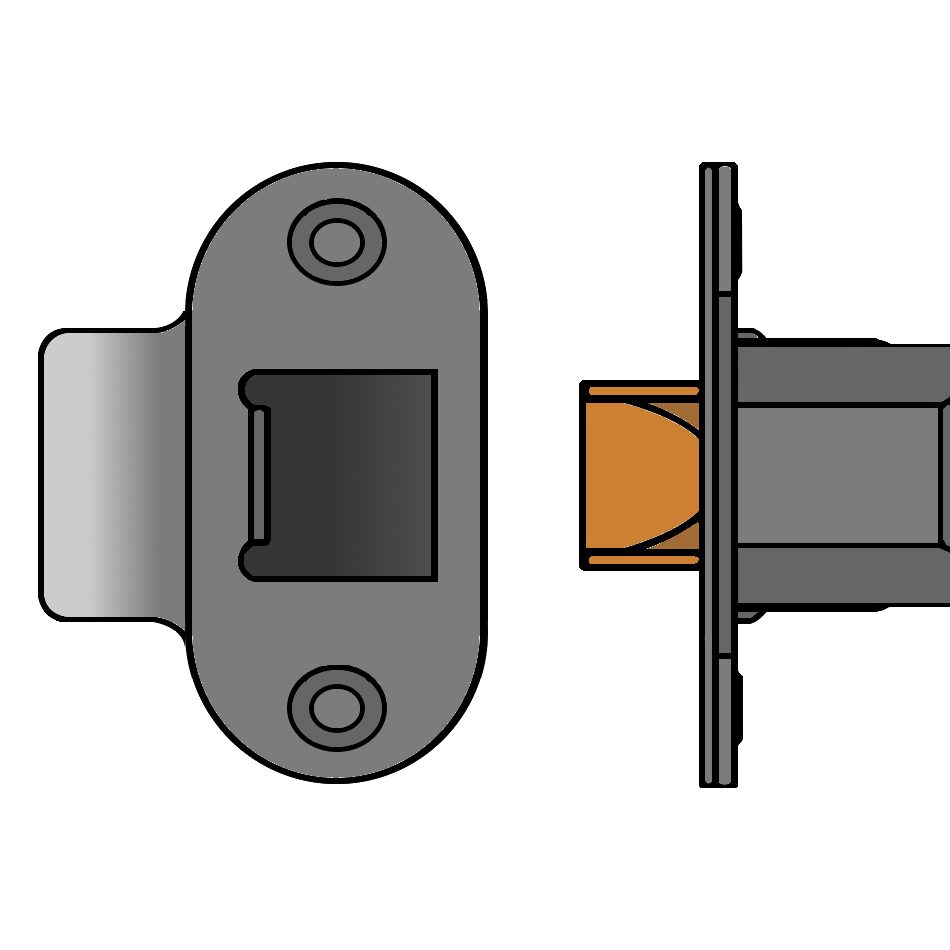 UNION HD26 Dual Finish Heavy Duty Tubular Latch - L24852 - Polished Brass &amp;amp; Stainless Steel - JHD26R-PB/SS-3.0