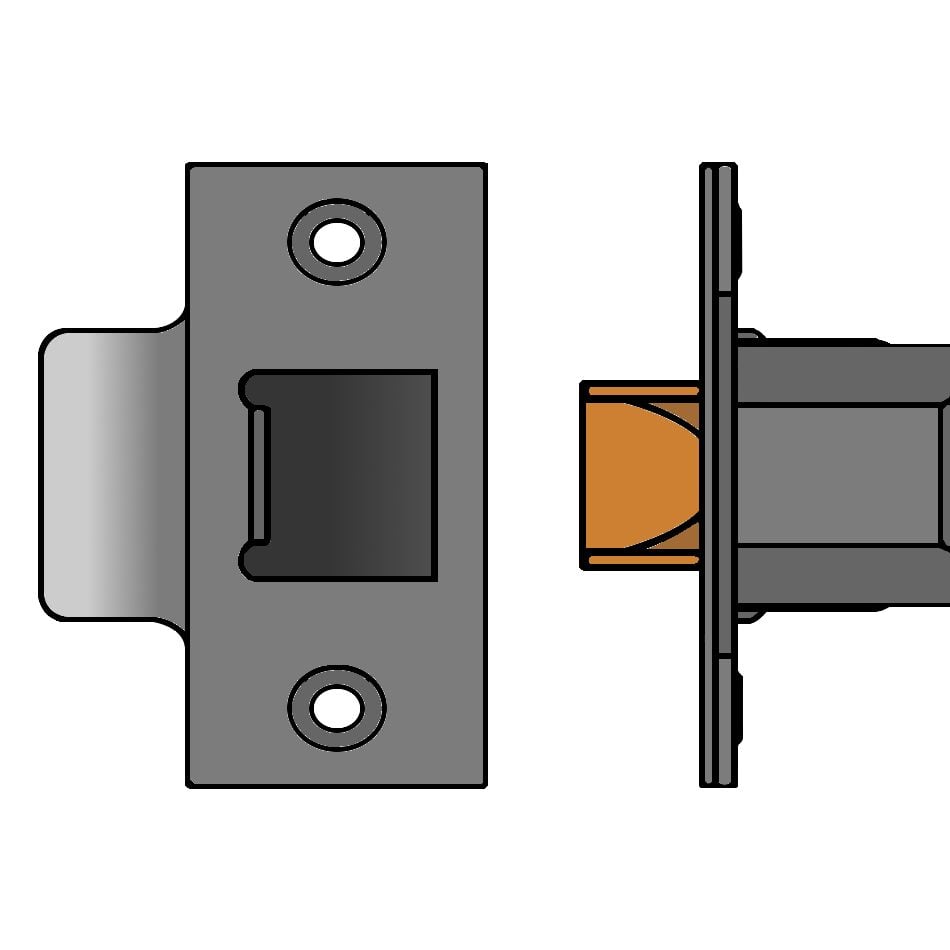 UNION HD26 Dual Finish Heavy Duty Tubular Latch - L24854 - Polished Brass &amp;amp; Stainless Steel - YHD26S-PB/SS-3.0