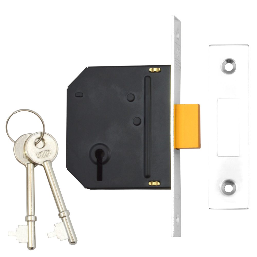 UNION J-ES-DL Essential 3 Lever Deadlock - L19804 - Chrome Plated - Y-ES-DL-CH-2.5