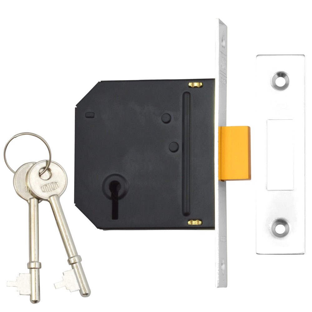 UNION J-ES-DL Essential 3 Lever Deadlock - L19805 - Chrome Plated - Y-ES-DL-CH-3.0
