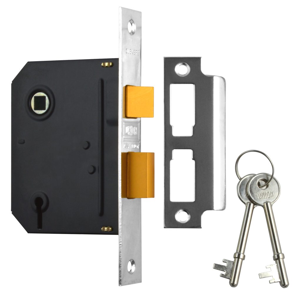 UNION J-ES-SL Essential 3 Lever Sashlock - L19793 - Chrome Plated - J-ES-SL-CH-3.0