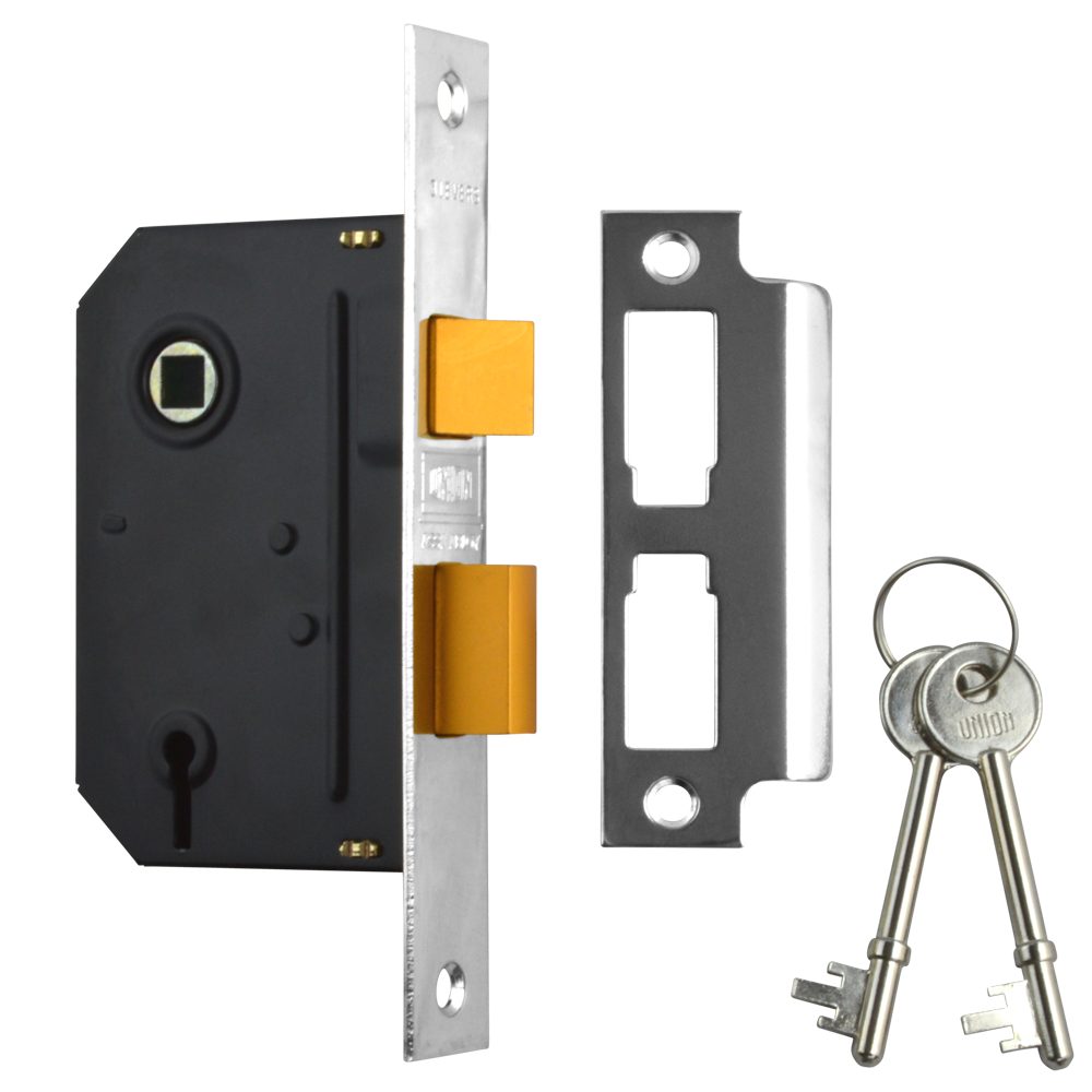 UNION J-ES-SL Essential 3 Lever Sashlock - L19800 - Chrome Plated - Y-ES-SL-CH-2.5