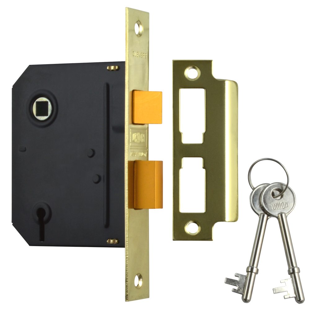 UNION J-ES-SL Essential 3 Lever Sashlock - L19791 - Polished Brass - J-ES-SL-PB-3.0