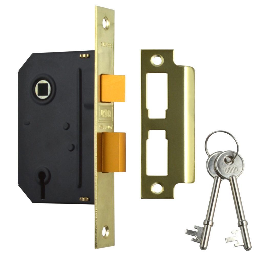 UNION J-ES-SL Essential 3 Lever Sashlock - L19798 - Polished Brass - Y-ES-SL-PB-2.5