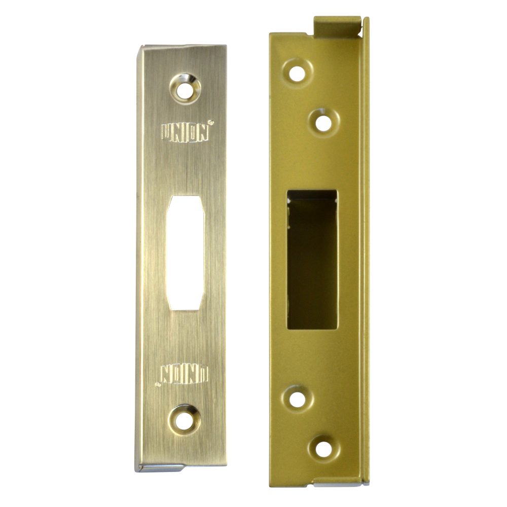 Union J2100REB Rebate To Suit StrongBOLT Deadlocks - L16623 - Polished Lacquered Brass - J2100REB
