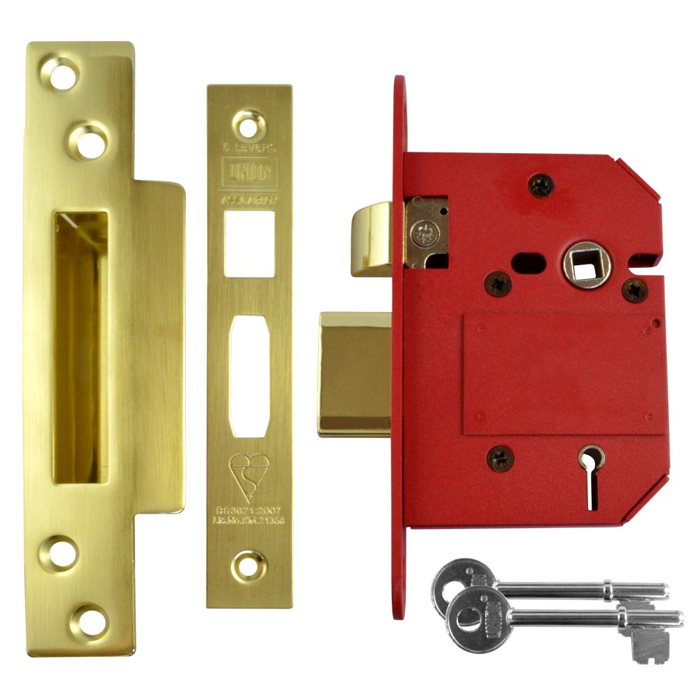 UNION J2200 StrongBOLT BS 5 Lever Sashlock - L16612 - Polished Brass - J2200S