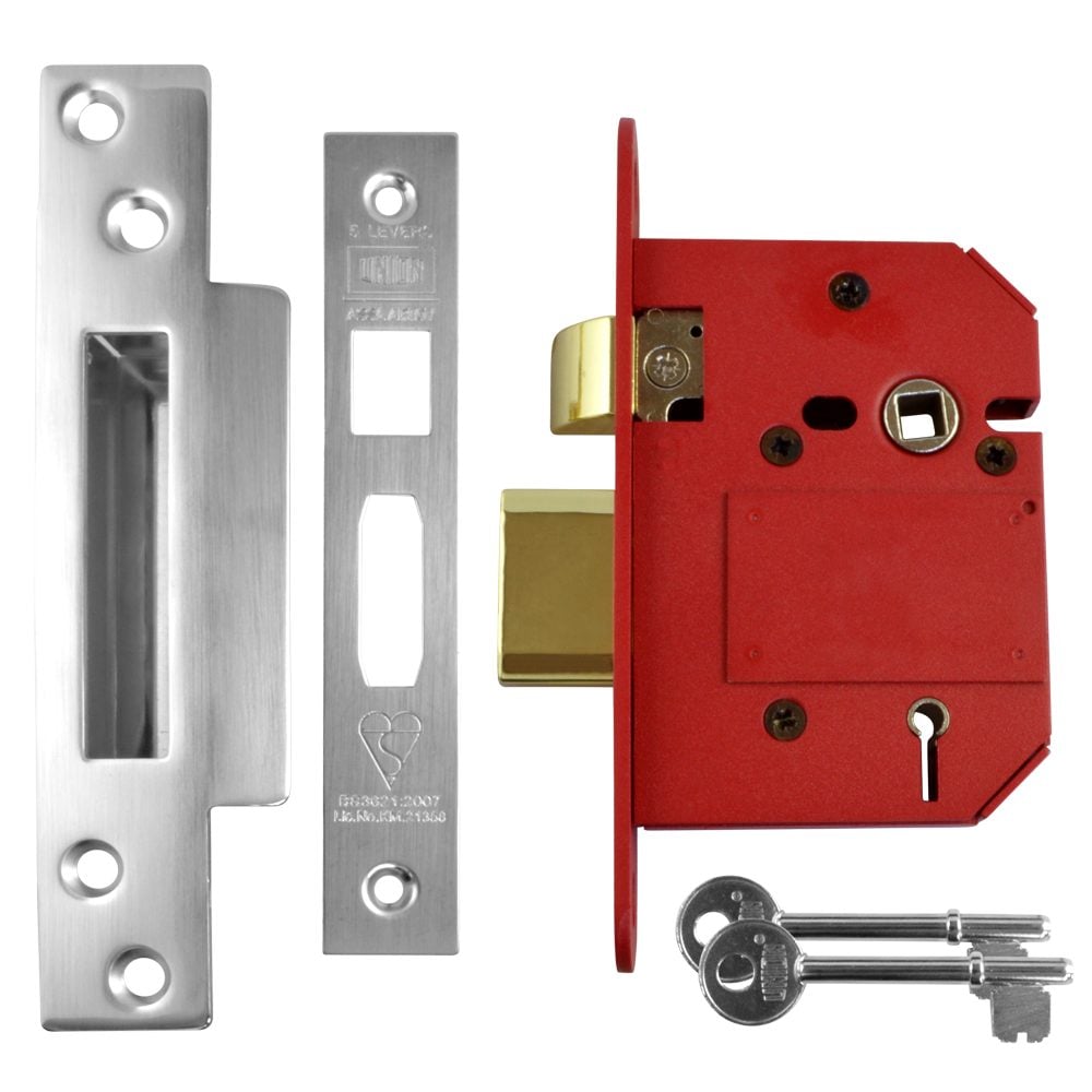 UNION J2200 StrongBOLT BS 5 Lever Sashlock - L16614 - Satin Chrome - J2200S