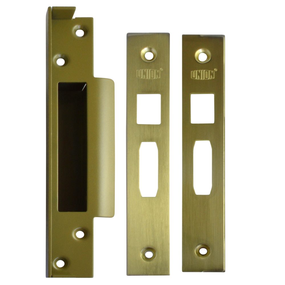 Union J2200REB Rebate To Suit StrongBOLT Sashlocks - L16619 - Polished Lacquered Brass - J2200REB
