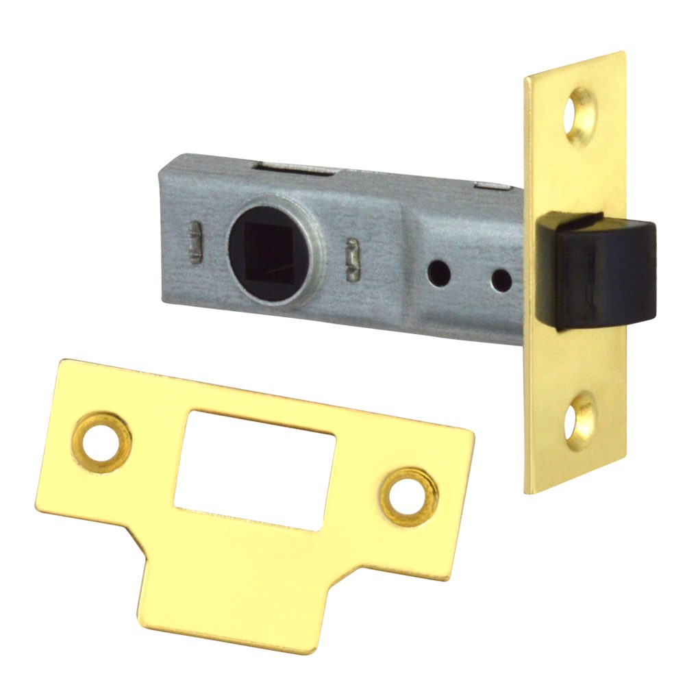 UNION J2600 Essential Tubular Latch - L19814 - Polished Lacquered Brass - Y2600-PL-2.5