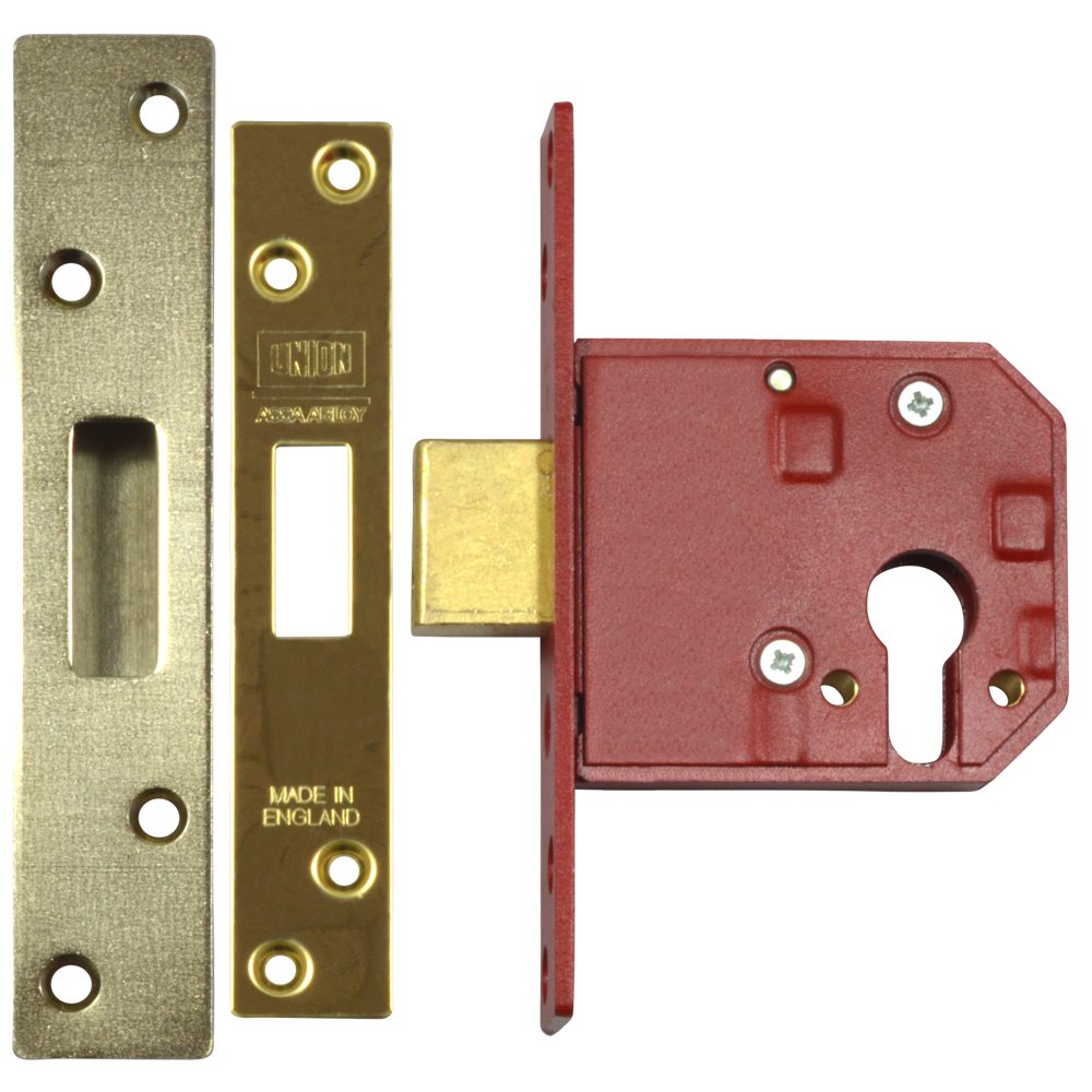 UNION L2144E Euro Deadcase - L12490 - Polished Lacquered Brass - L2144E