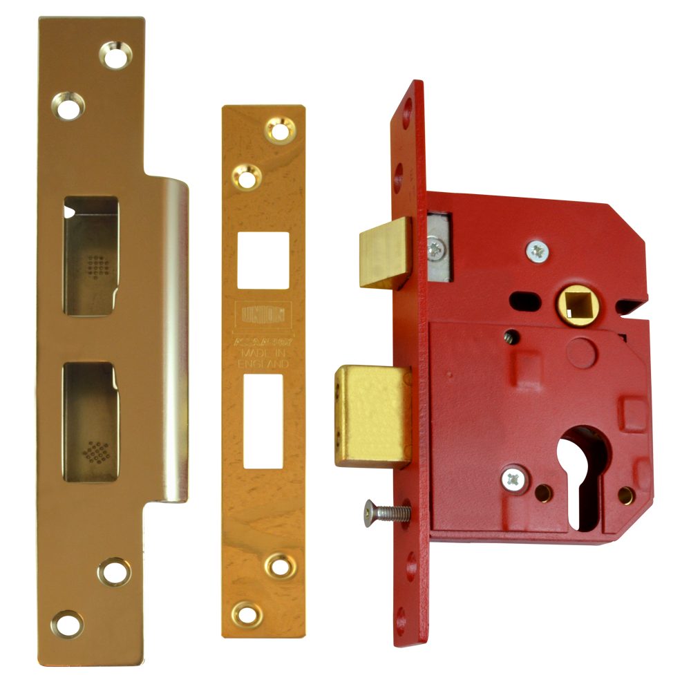 UNION L2244E Euro Sashcase - L12493 - Polished Lacquered Brass - L2244E