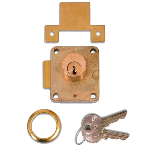 YALE 076S Cylinder Straight Cupboard Springlock - L317 - Polished Brass - 076S