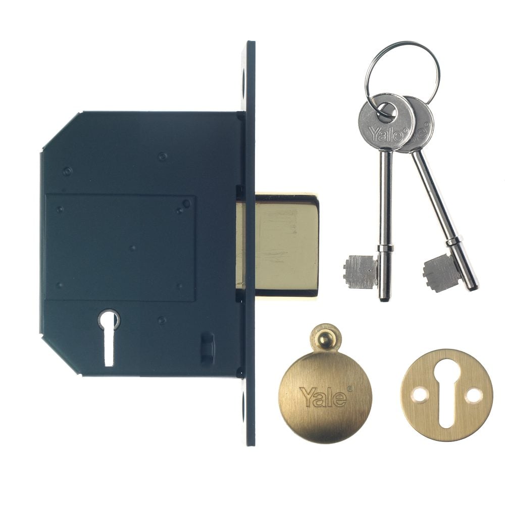 YALE PM562 5 Lever Deadlock - L5373 - Polished Brass - PM562