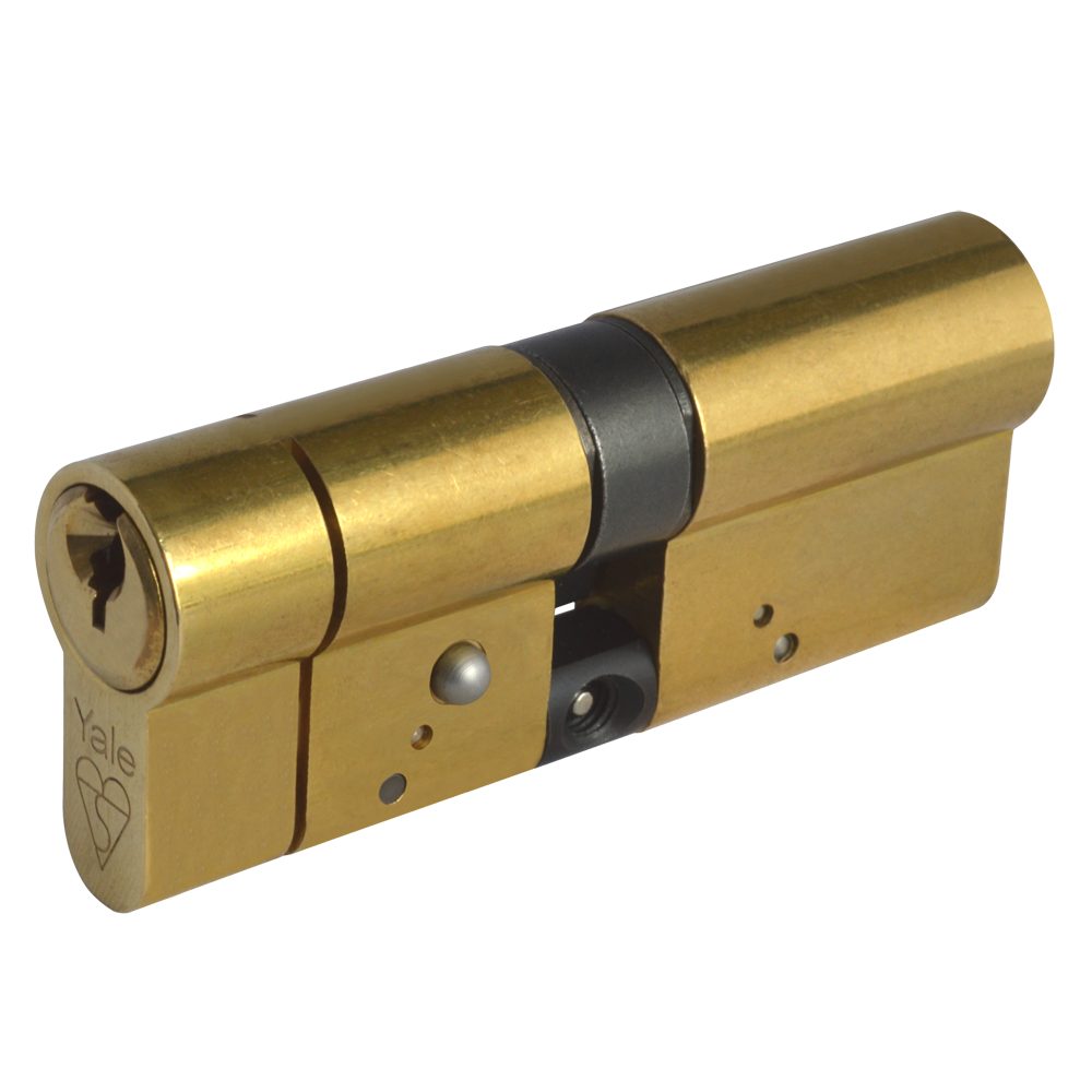 YALE Snap Resistant Euro Double Cylinder - L18337 - 40/40 - Polished Brass - E40/40 PB