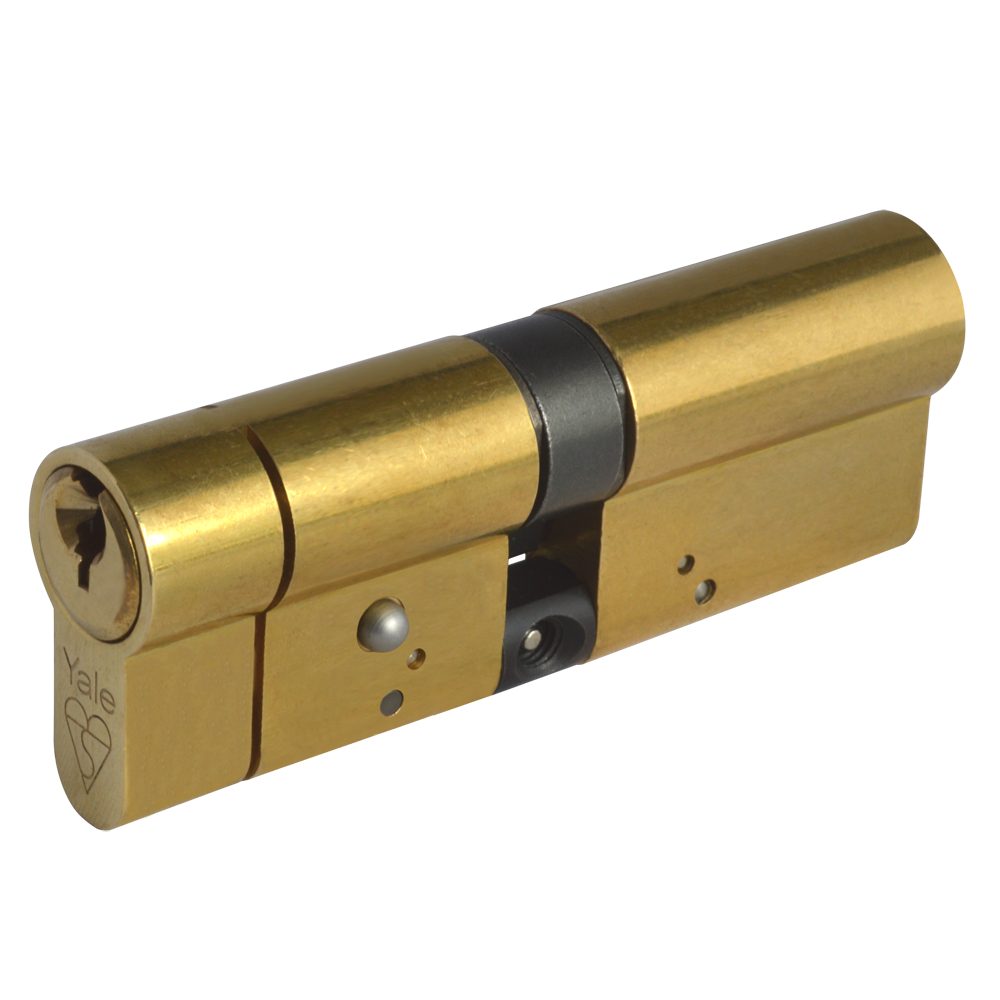 YALE Snap Resistant Euro Double Cylinder - L18986 - 45/45 - Polished Brass - E45/45 PB