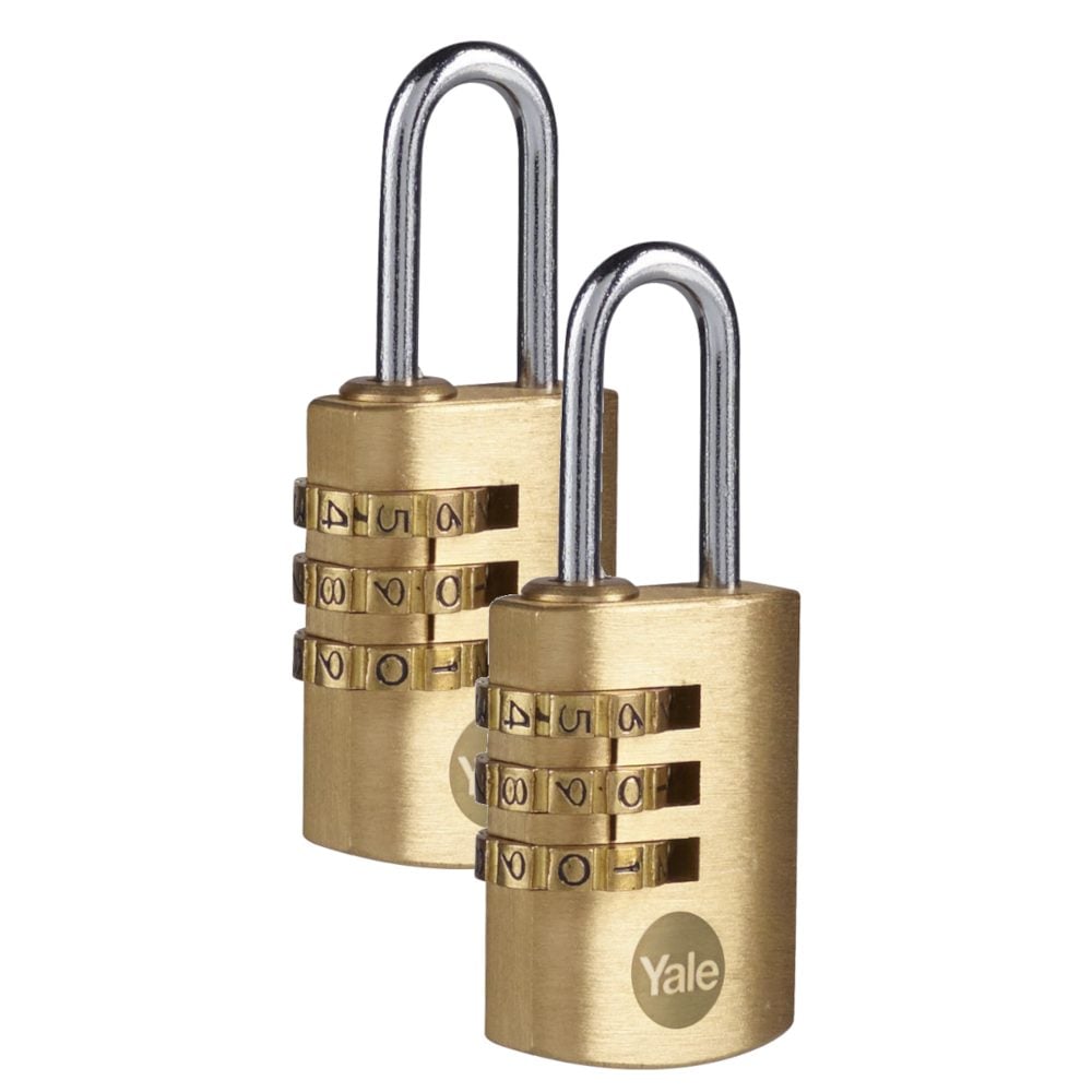YALE Y150B Brass Open Shackle Combination Padlock - L32290 - Brass - Y150B/22/120/2