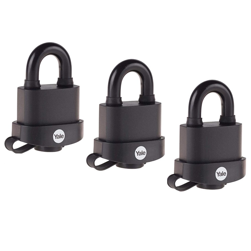 YALE Y220B High Security Open Shackle Weatherproof Padlock - L32311 - Black - Y220B/51/118/3